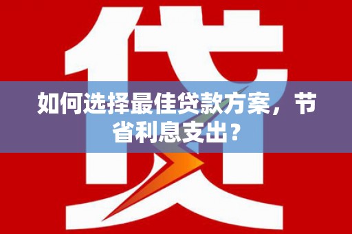 新埤如何选择最佳贷款方案，节省利息支出？