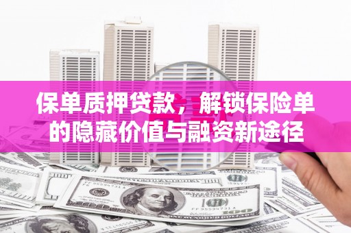 新埤保单质押贷款，解锁保险单的隐藏价值与融资新途径