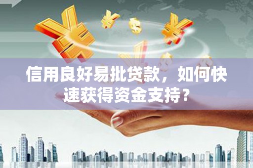 新埤信用良好易批贷款，如何快速获得资金支持？