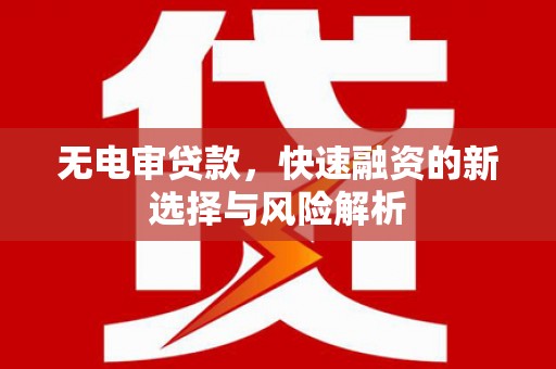 新埤无电审贷款，快速融资的新选择与风险解析