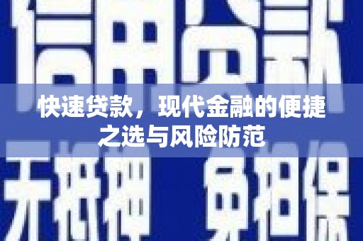 新埤快速贷款，现代金融的便捷之选与风险防范