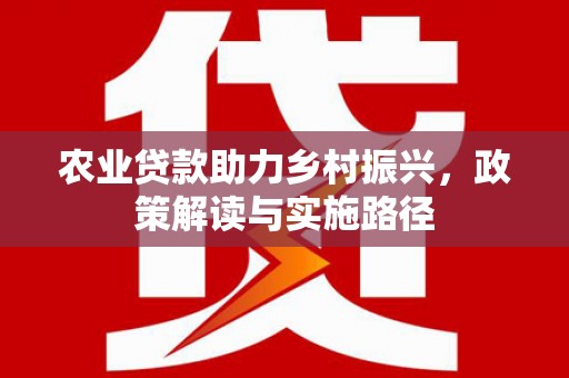 新埤农业贷款助力乡村振兴，政策解读与实施路径