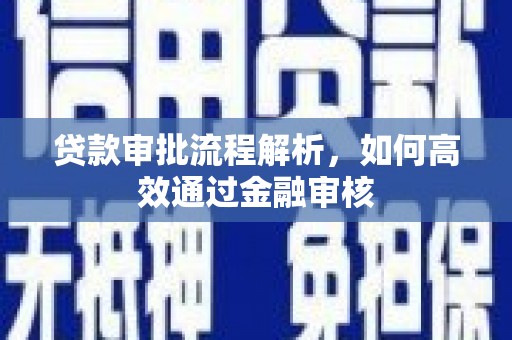 新埤贷款审批流程解析，如何高效通过金融审核
