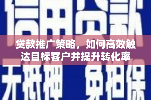 新埤贷款推广策略，如何高效触达目标客户并提升转化率