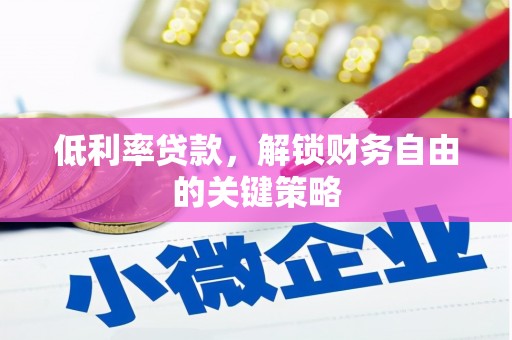 新埤低利率贷款，解锁财务自由的关键策略
