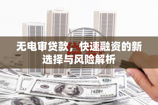 新埤无电审贷款，快速融资的新选择与风险解析