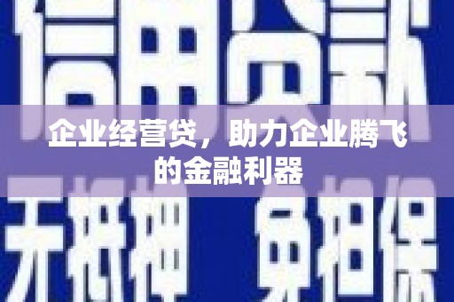 新埤企业经营贷，助力企业腾飞的金融利器