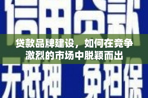 新埤贷款品牌建设，如何在竞争激烈的市场中脱颖而出