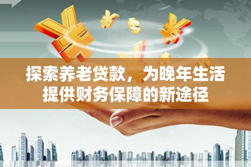 新埤探索养老贷款，为晚年生活提供财务保障的新途径
