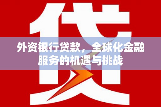新埤外资银行贷款，全球化金融服务的机遇与挑战