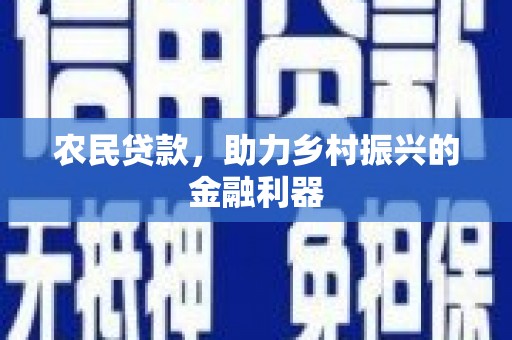 新埤农民贷款，助力乡村振兴的金融利器