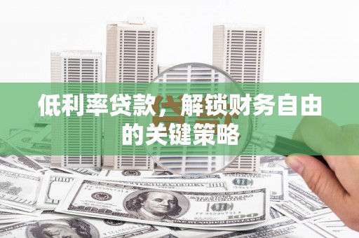 新埤低利率贷款，解锁财务自由的关键策略