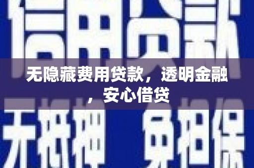 新埤无隐藏费用贷款，透明金融，安心借贷