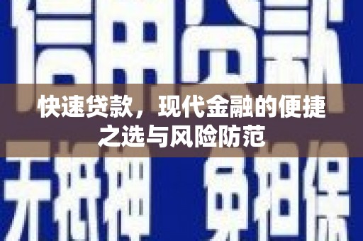 新埤快速贷款，现代金融的便捷之选与风险防范