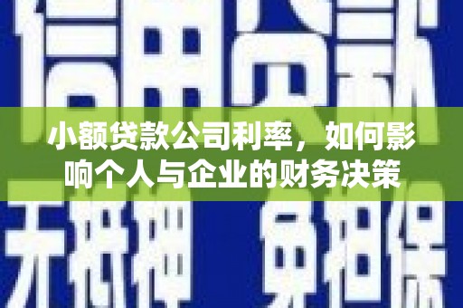 新埤小额贷款公司利率，如何影响个人与企业的财务决策
