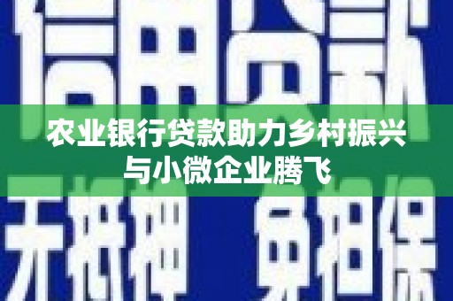 新埤农业银行贷款助力乡村振兴与小微企业腾飞